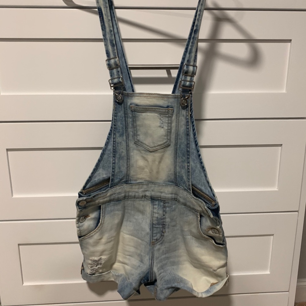 Bebe denim short overalls. Good condition.